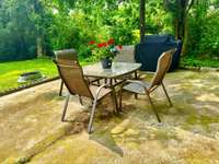 Wonderful Back yard concrete Patio for Grilling and entertaining!