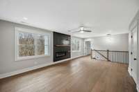 Upstairs loft with game closet and gas fireplace