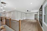 Upstairs loft with game closet and gas fireplace