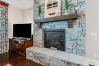 Rock gas fireplace