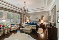 Large master suite with trey ceilings