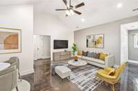 Virtually Staged showing room set up options