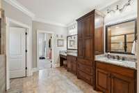 Hers & His Vanities with Knee-Space & TONS of Storage!
