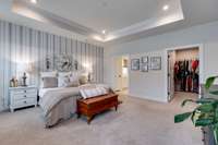 Notice the trey ceiling and plenty of recessed lighting when you need it.