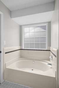 Soaking tub in Primary bathroom