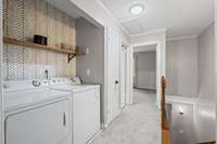 Laundry room upstairs right next to bedrooms!