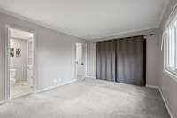 Carpeted with large closet.