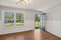 Living room with updated light fixture