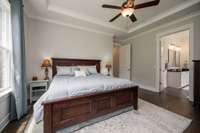 Primary Bedroom is located on the back of the house with a view of the woods