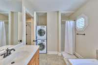 Guest House bath with washer/dryer