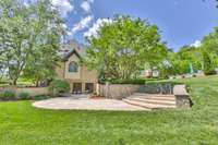Side view of the house leading to the private hot tub