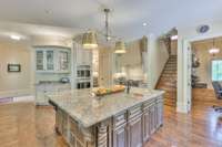 The kitchen with back stairs