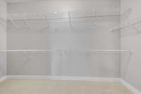 The walk-in closet measures approximately 13' x 5'!