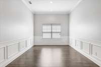 The wainscoting was an upgrade completed by the owner.
