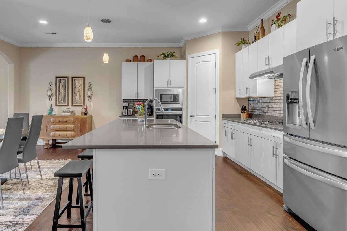 Another view of large Island area with new Pendant Lighting.