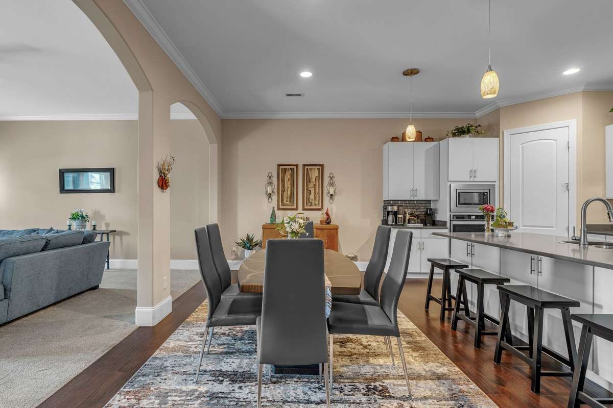 Great open floor plan for Entertaining, yet each area (Kitchen, Dining, and Living Room) all have individual retreats.