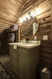 Full bath off of bunk bedroom.