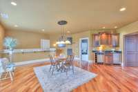 Bar area with a countertop for barstools