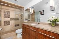 Separate bath with lots of counter space!