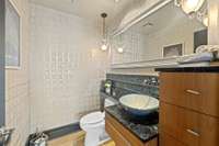 Half bath on main level for guests.
