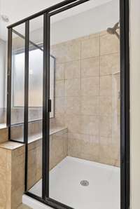 Love this tiled shower!