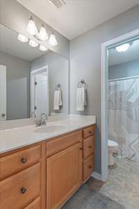 Second vanity in upstairs bathroom