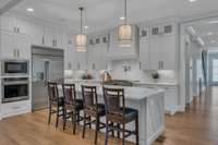 Large gathering kitchen with oversized island