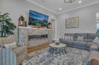 Elegant stone electric fireplace