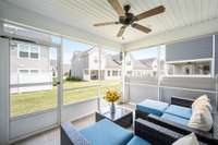 Covered, screened patio is perfect for enjoying summer nights!