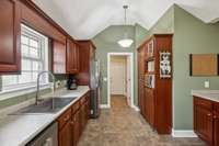 This large kitchen features beautiful cabinetry offers plenty of storage and pairs perfectly with the tile flooring. 1761 Center Hill Rd. Woodbury, TN 37190