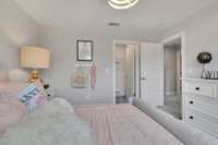 Oversized secondary bedrooms upstairs with ample storage.