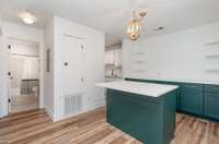 Dining Area with new island and extra cabinets