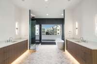 Views and privacy wall beyond, mirrors to be selected