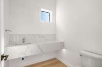 Powder room on the top floor, mirror to be selected