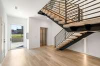 Commercial style elevator doors take you right to the top!