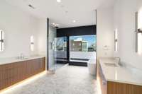 Soaking tub and oversized shower, mirrors to be selected