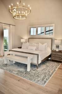 Primary suite with upgraded french doors to patio
