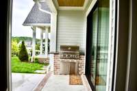 Gas BBQ upgraded sliding glass doors one step to dining area