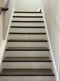 Hardwood steps.