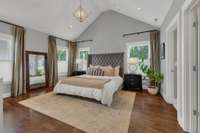 Primary bedroom has two closets and spacious bathroom.