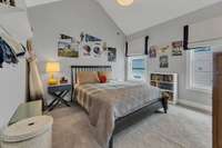 All three upstairs bedrooms have spacious, vaulted ceilings.