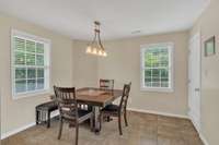 Eat in kitchen dining area has plenty of room for a large dining room table.