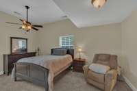 Efficiency apartment has a very spacious bedroom with its own private bathroom.