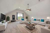 Bonus room above the garage. This photo has been virtually staged