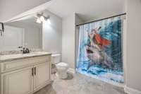 Third full bathroom. Jack and Jill bathroom located off bonus room and attached to 4th bedroom.