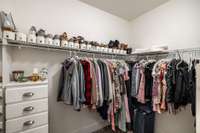 Large walk-in primary closet