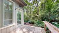 This deck is off the sunroom.