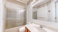 Another full bath upstairs. Fresh paint.