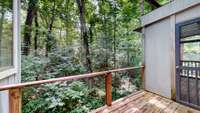 This view is from the deck off the den attached to the screened-in porch.