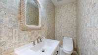 This is the half bath downstairs for your guests.